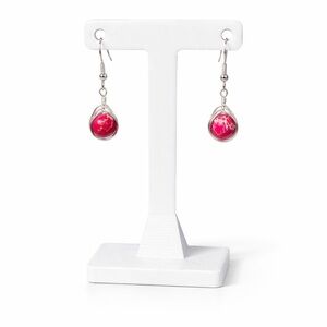 Pink Sea Sediment Jasper Wire Wrapped Earrings